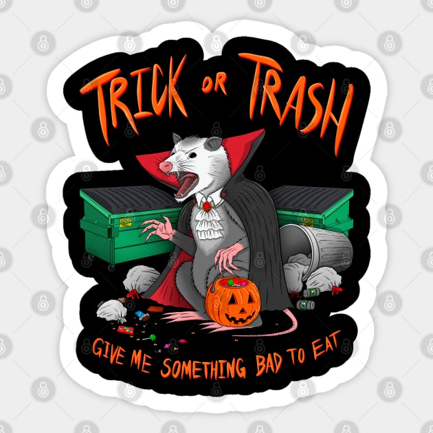 Trick or Trash 2: Dracula Opossum Edition Sticker by Justanos